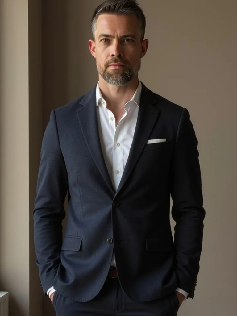 Portrait formel de Mikael Buxton en costume